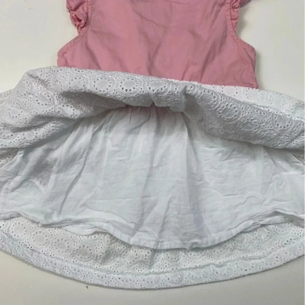 Juicy Couture toddler girls pink and white eyelet  dress size 12M - Picture 5 of 5